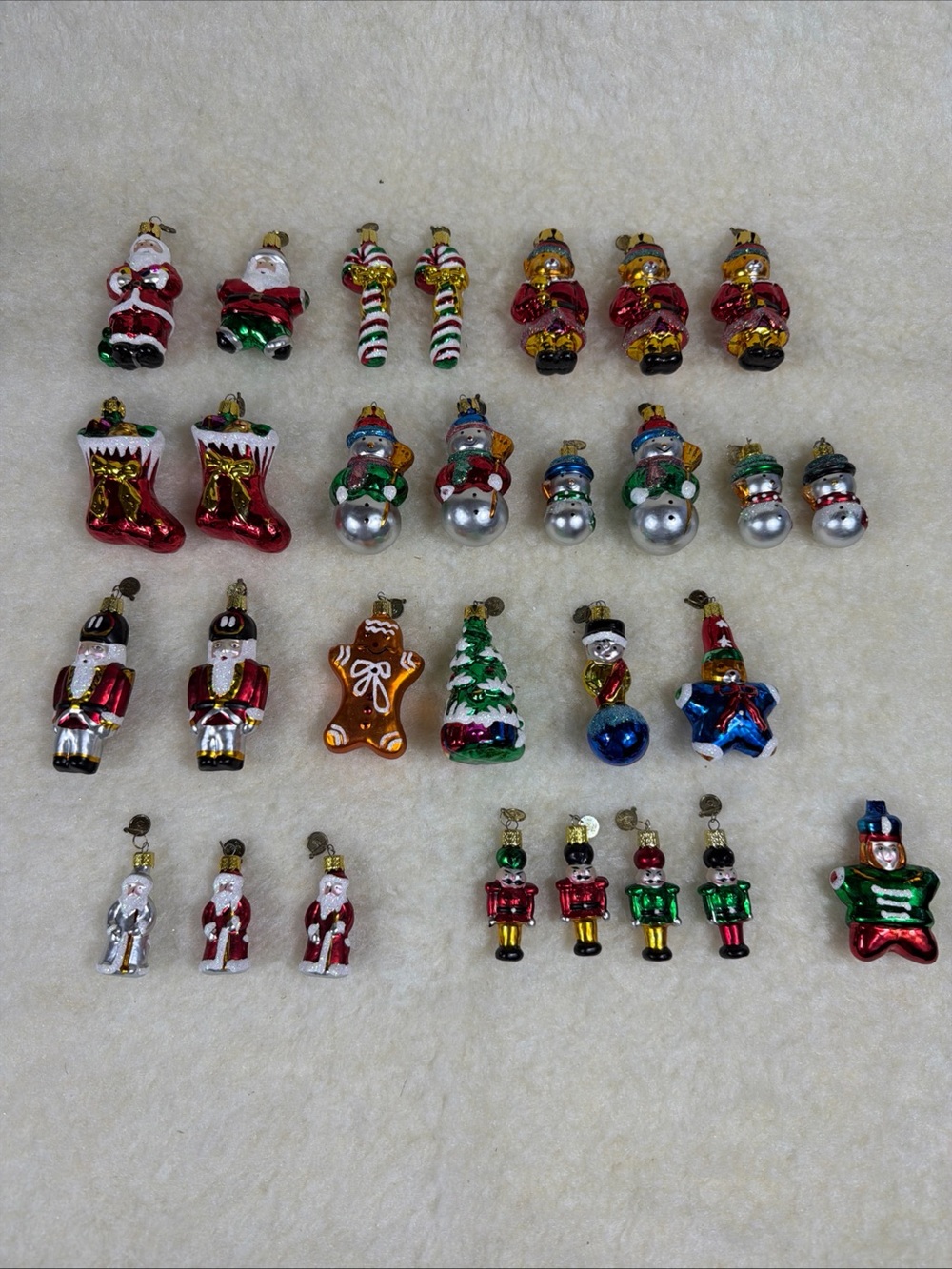 Vintage KSA Kurt Adler Lot of 28 Small Glass Christmas Ornaments